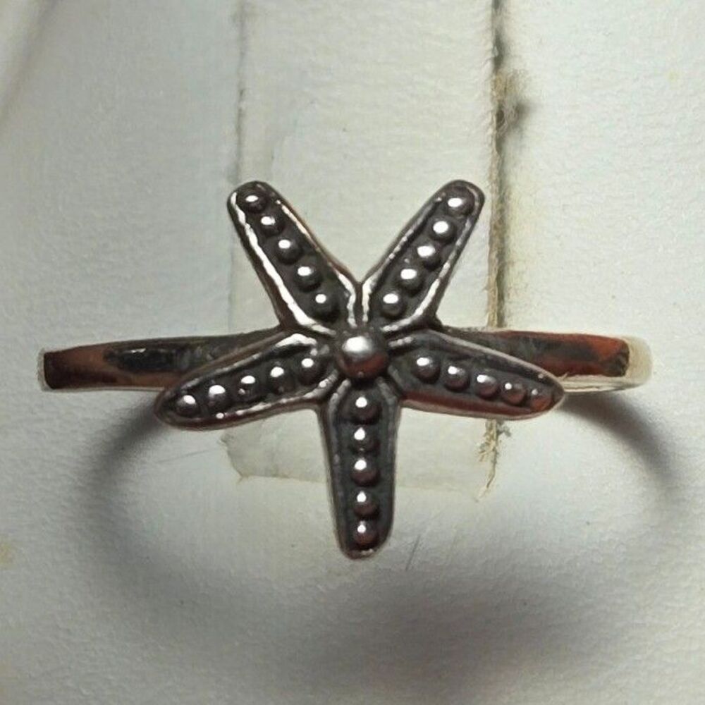 Starfish Vintage sterling silver ring sz 7